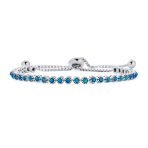 Milgrain Bezel Created Opal Tennis Bolo Bracelet 14K Gold Plated .925 Sterling Silver