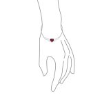Romantic Dainty Red Heart Tennis Bracelet with Ruby Love Knot Infinity Design - Image 3