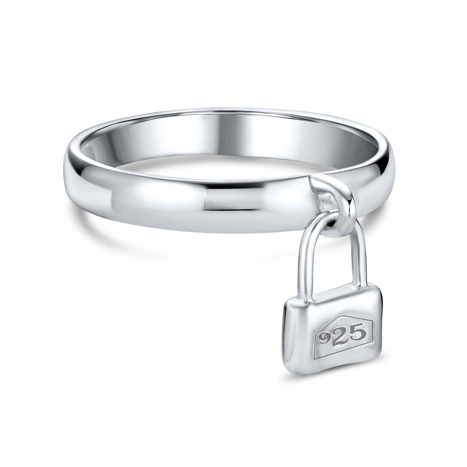 dangle-charm-lock-ring-partners-crime_pk-newitem15002882_1 Romantic Forever Dangling Charm Pad Lock Ring .925 Sterling Silver - Image 1