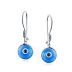 Set of 2 Spiritual Protection Nazar Evil Eye Dangle Earrings Sterling Silver - Image 4