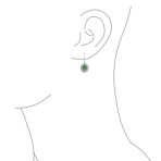 3CT Gemstone Oval Bezel Set Lever Back Dangle Earrings Sterling Silver - Image 13