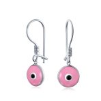 Spiritual Protection Multicolor Nazar Evil Eye Dangle Earrings Sterling Silver - Image 3