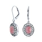 3CT Gemstone Oval Bezel Set Lever Back Dangle Earrings Sterling Silver - Image 4