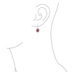 3CT Gemstone Oval Bezel Set Lever Back Dangle Earrings Sterling Silver - Image 12