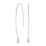 Minimalist Dangle Chandelier Earrings with Cubic Zirconia in Sterling Silver