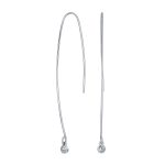 Minimalist Dangle Chandelier Earrings with Cubic Zirconia in Sterling Silver