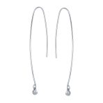 Minimalist Dangle Chandelier Earrings with Cubic Zirconia in Sterling Silver - Image 3