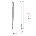 Set of 2 Minimalist Long Chain Wire Hook Dangle Earrings 3 Pearls 4 Bead Balls - Image 5