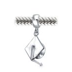 Graduate Trencher Cap Dangle Charm Bead Sterling Silver for European Bracelet - Image 3