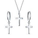 Minimalist Tiny Religious Cross Pendant Necklace Rose Gold Plated Sterling Silver - Image 4