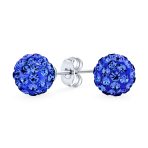 Elegant Glittering Pave Crystals Drop Ball Earrings 8MM - Image 9