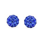 Elegant Glittering Pave Crystals Drop Ball Earrings 8MM - Image 19