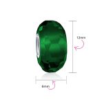 Set of 2 Translucent Murano Faceted Glass Charm Bead with Sterling Silver Core - Image 32