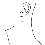 Created Blue Opal Judaica Star Of David Dangle Earrings Sterling Silver Leverback - Image 3