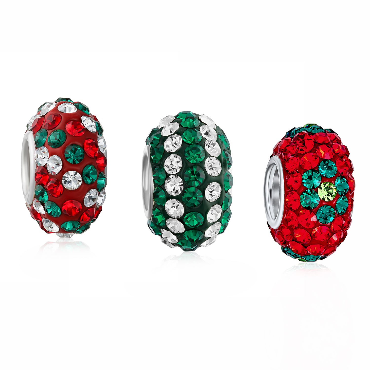 decor-christmas-swarovski-crystal-bead-set_pbx-hec-009-1-az_1 Christmas Charm Bead Red Green Flower Stripe Crystal Bundle for Bracelets - Image 1