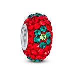 Christmas Charm Bead Red Green Flower Stripe Crystal Bundle for Bracelets - Image 5