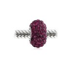Set of 2 Solid Crystal Spacer Charm Bead Sterling Silver Core - Image 30