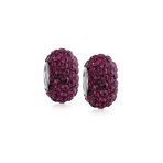 Set of 2 Solid Crystal Spacer Charm Bead Sterling Silver Core - Image 15