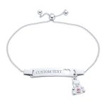 Petite Bear Charm Blank Name Identification ID Bolo Bracelet .925 Sterling Silver 5- 6" Adjustable - Image 4