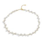 White Freshwater Cultured Baroque Pearl Strand Necklace Choker Adjustable