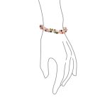 Fashion Multi Color Rainbow Tourmaline Stone Cluster Bracelet Gold Plated - Image 4