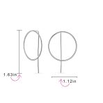 Modern Minimalist Geometric Round Open Circle Hoop Threader Earrings .925 Sterling Silver - Image 4