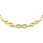 Delicate Chain Link Bracelet Love Knot Trio Infinity Bolo 14K Gold Plated Silver - Image 4
