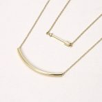 Minimalist Curved Bar Pendant Necklace in 14K Rose Gold Plated Sterling Silver - Image 11