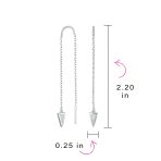 Delicate Arrow Triangle Gemstone Opal Inlay Dangle Gemstone Earrings Silver - Image 4