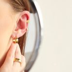 Simple Polished Black Rose Gold Plated Huggie Hoop Earring - Image 20