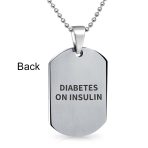 Medical ID Dog Tag Stainless Pendant Necklace 20 Inch - Image 54