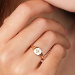 North Star Design Diamond Chip 14K Gold Pinky Ring - Image 3