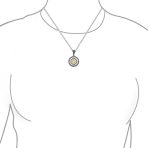 Unisex Viking Compass Pendant Necklace Two-Tone Sterling Silver with Chain - Image 3