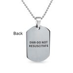 Medical ID Dog Tag Stainless Pendant Necklace 20 Inch - Image 46