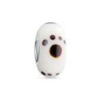 Set of 3 Pet Paw Print Murano Glass Charm Bead Silver for European Bracelet - Image 2