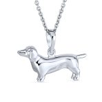 BFF Dachshund Puppy Pendant Necklace in Silver 18 Inch Chain