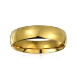 Plain Simple Dome Ring Wedding Band Gold Plated Silver Tone Stainless Steel 5MM - Image 4