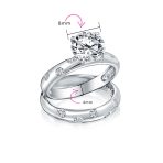 Etoile 2CTW Solitaire CZ Engagement Wedding Band Ring Set - Image 5