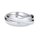 Simple Dome Russian Triple Rolling Wedding Band .925 Sterling Silver