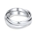 Simple Dome Russian Triple Rolling Wedding Band .925 Sterling Silver - Image 2