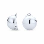 Half Round Ball Clip-On Earrings 14K Gold Plated Silver