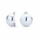 Half Round Ball Clip-On Earrings 14K Gold Plated Silver