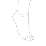 Romantic Double Chain CZ Heart Anklet Ankle Bracelet Sterling Silver - Image 4