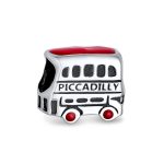 London Double Decker Bus Charm Bead Sterling Silver for European Bracelet