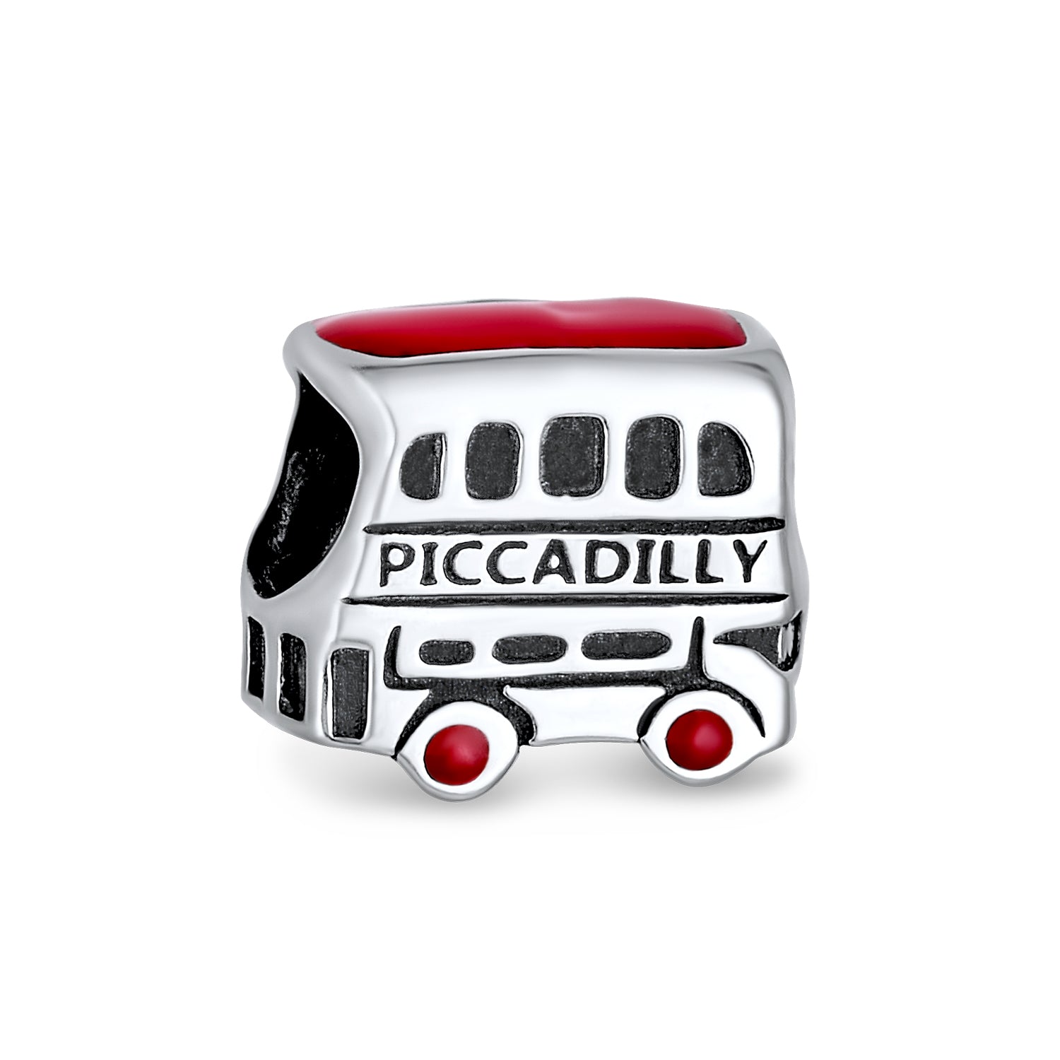 double-decker-bus-travel-bead_pbx-he-186_1 London Double Decker Bus Charm Bead Sterling Silver for European Bracelet - Image 1