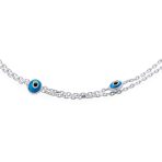 Protection Amulet Evil Eye Anklet Ankle Bracelet Aqua Blue Sterling Silver - Image 7
