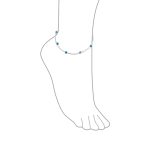 Protection Amulet Evil Eye Anklet Ankle Bracelet Aqua Blue Sterling Silver - Image 10