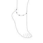 Protection Amulet Evil Eye Anklet Ankle Bracelet Aqua Blue Sterling Silver - Image 12