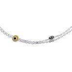 Protection Amulet Evil Eye Anklet Ankle Bracelet Aqua Blue Sterling Silver - Image 8