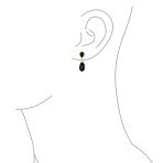 Classic Gemstone Dangle Earrings Black Onyx & Green Jade in 14K Gold Overlay - Image 10